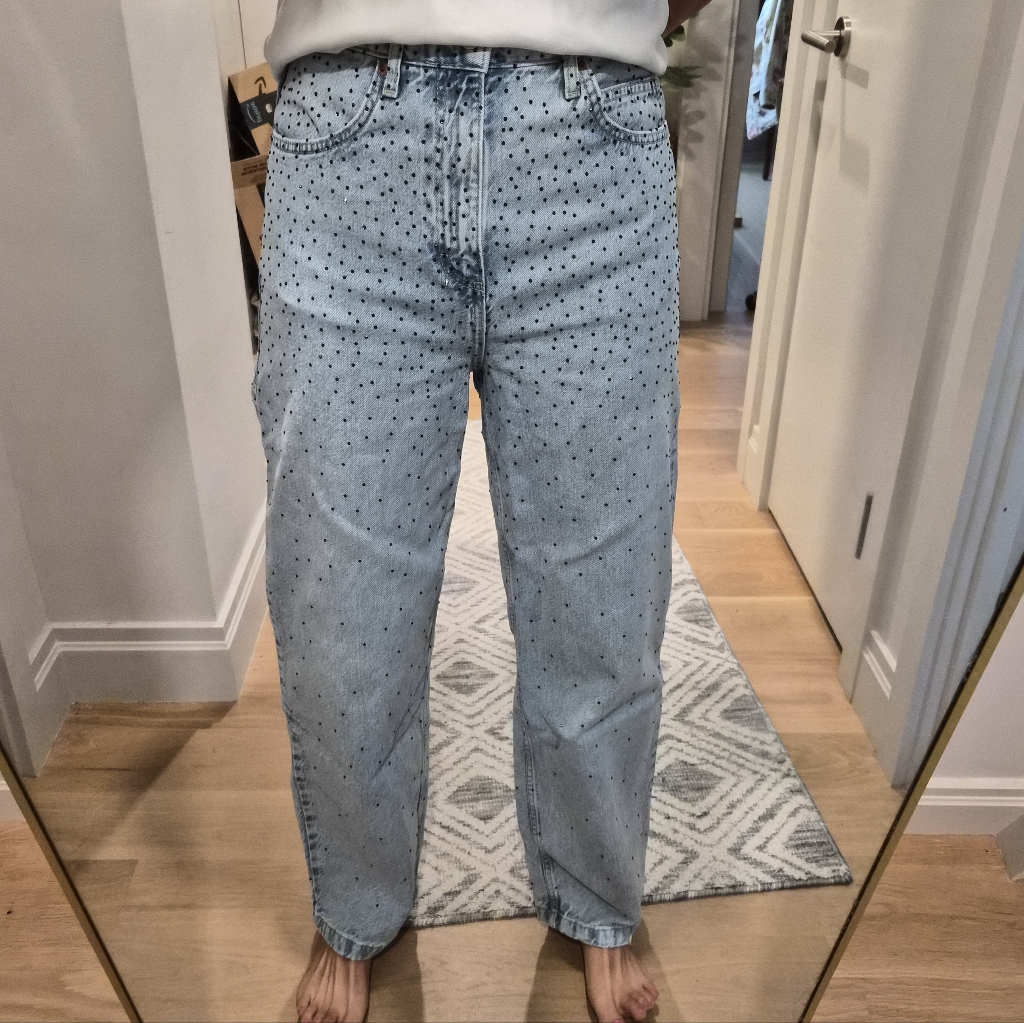 Topshop Rhinestone Women's Relaxed Jeans